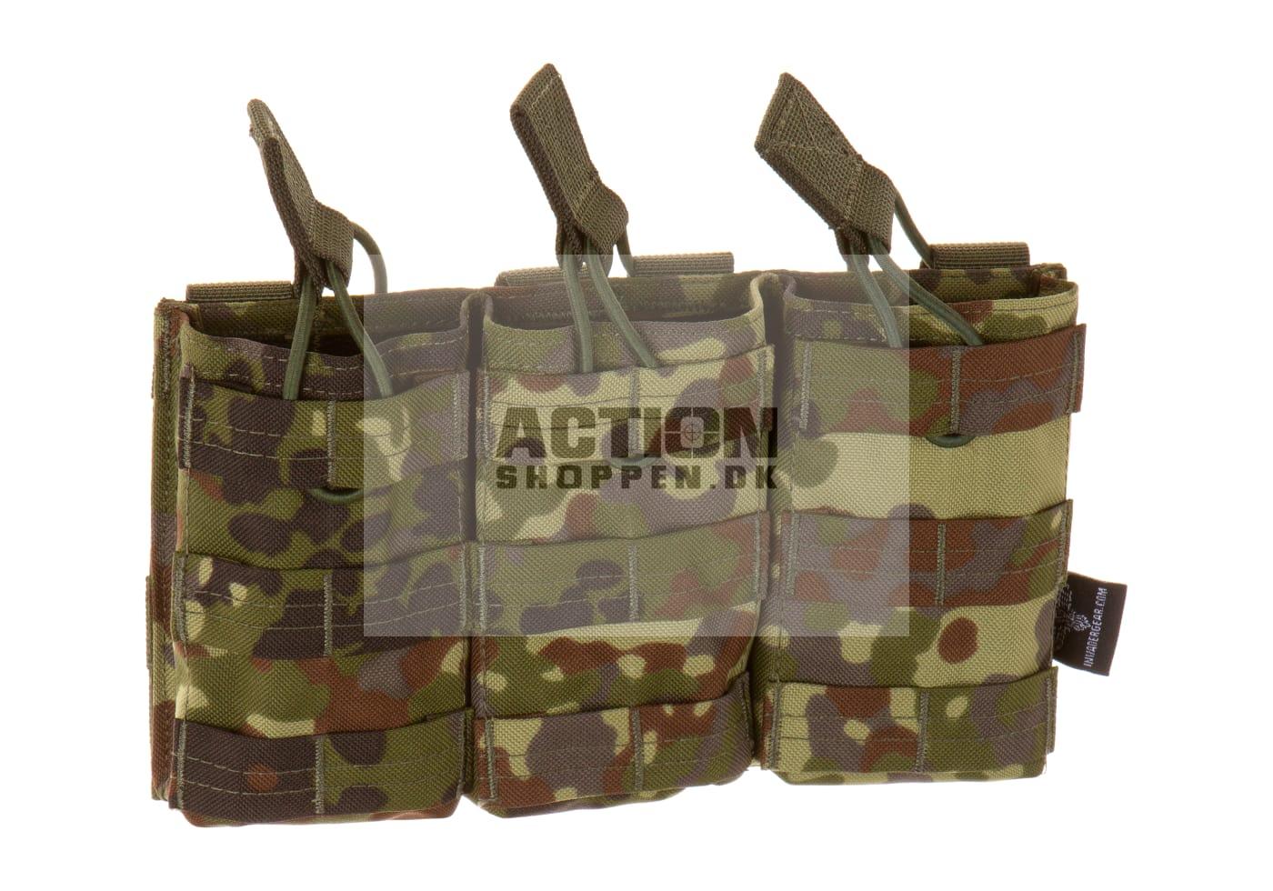 Invader Gear Molle Pouch, M4/M16 magasiner 5.56 Triple Direct Action Mag Pouch, Flecktarn 1