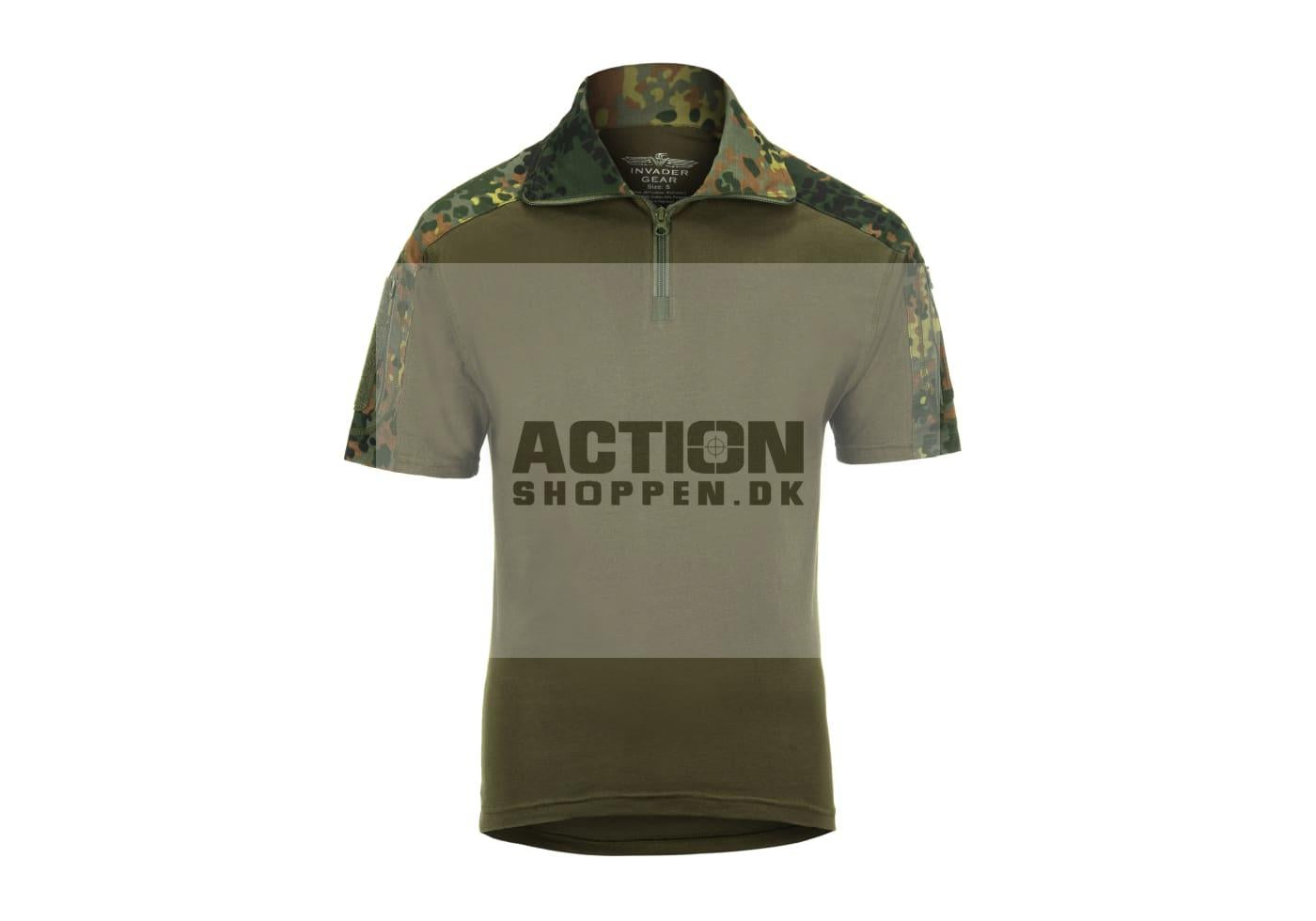 Invader Gear -  Combat Shirt Kort ærme, Flecktarn, str. S - XXL