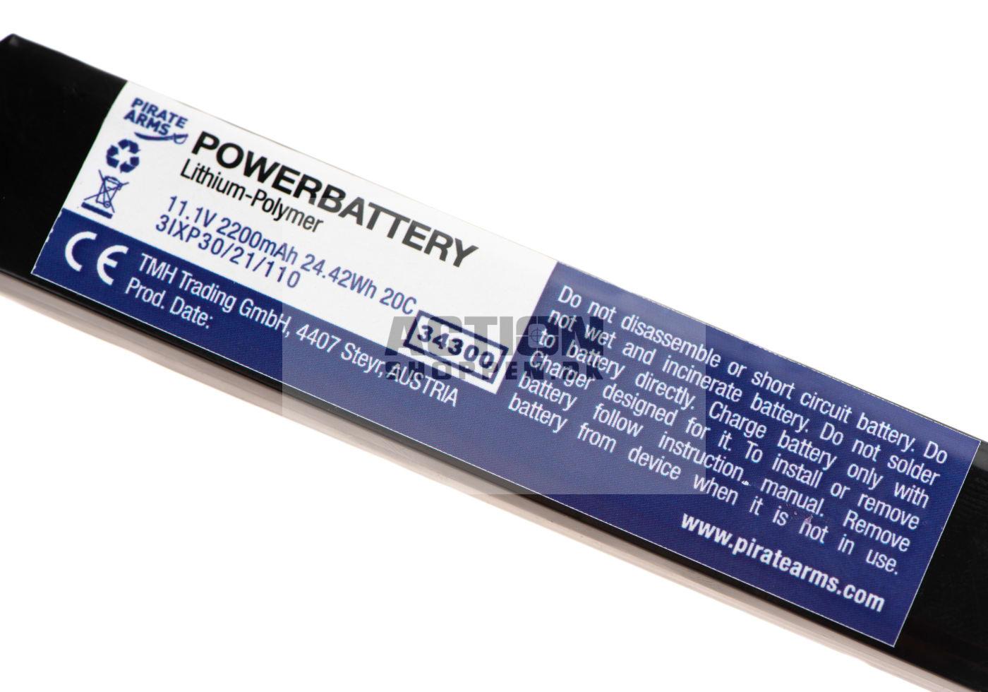 Pirate Arms - Li-Po 11,1V 2200mAh, 20C, Batteri 3