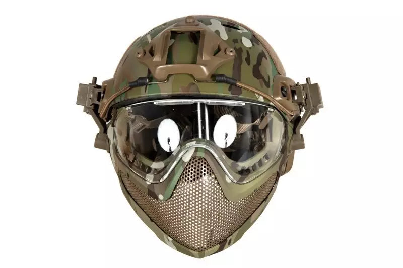 PJ Piloteer fast II hjelm med mask, MC 2