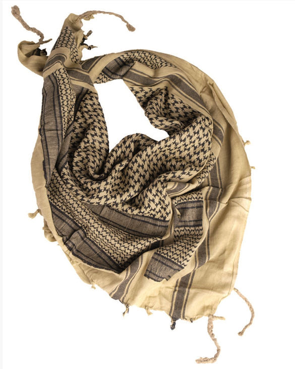 Halstørklæde ′SHEMAGH′ 110X110CM, KHAKI/Sort 1