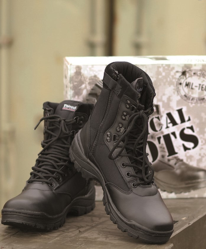 Mil-tec TACTICAL STØVLE M.YKK LYNLÅS - Sort