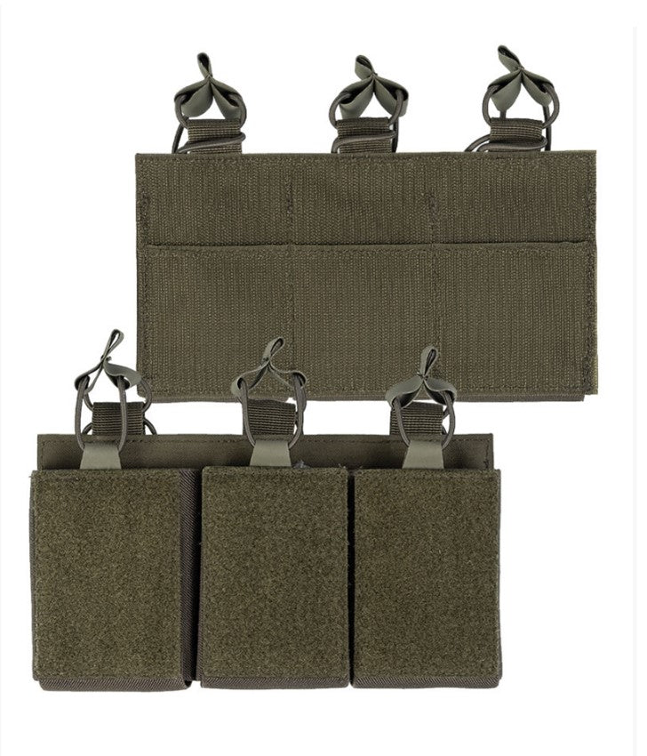 Molle, Pouch, Mag Bag Triple Med Velcro Back, Oliven grøn 1