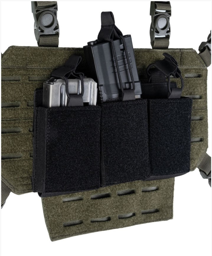 Molle, Pouch, Mag Bag Triple Med Velcro Back, Sort 2