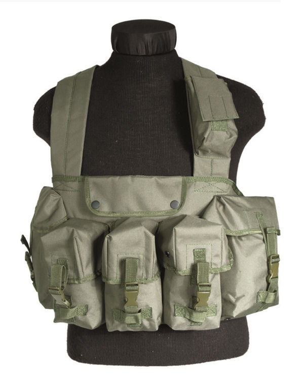 Vest m/6 mag lommer, Oliven grøn, str. one size  1