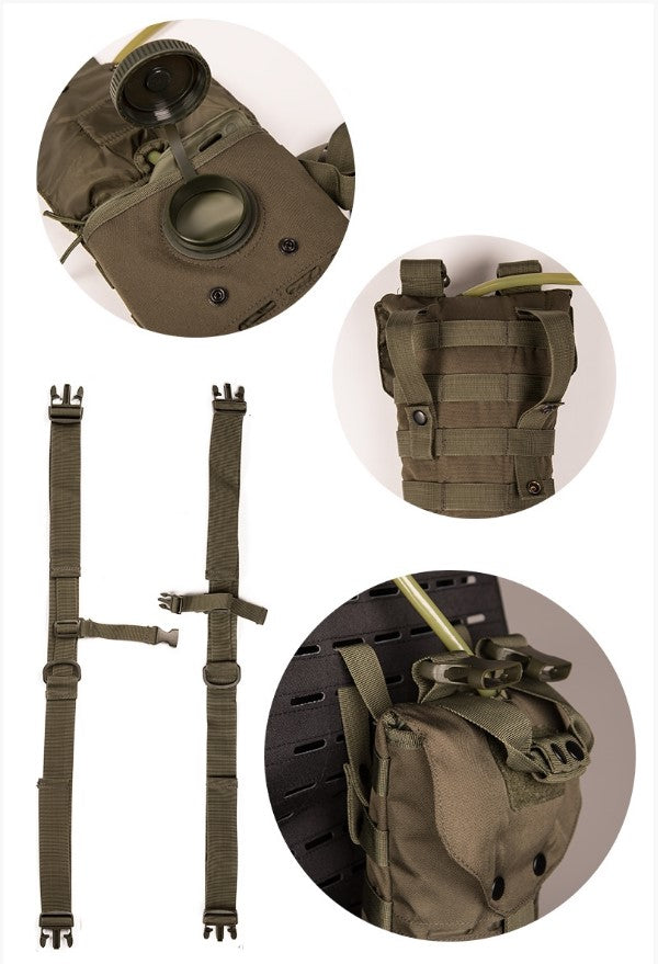 Ryk taske med drikke dunk. 2,5L. Oliven Grøn 2