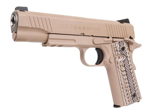 Cybergun - Colt 1911 Rail Gun Tan (M45A1), Full Metal, GBB - Co2 2