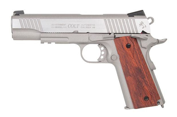 Cybergun - Colt 1911 Rail Gun Stainless, Full Metal, GBB - Co2 1