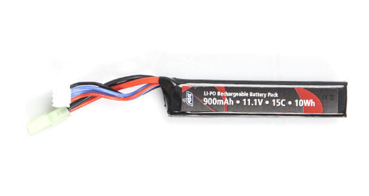 Li-Po 11,1V 900mAh, 15C, Stock Tube, Batteri 1