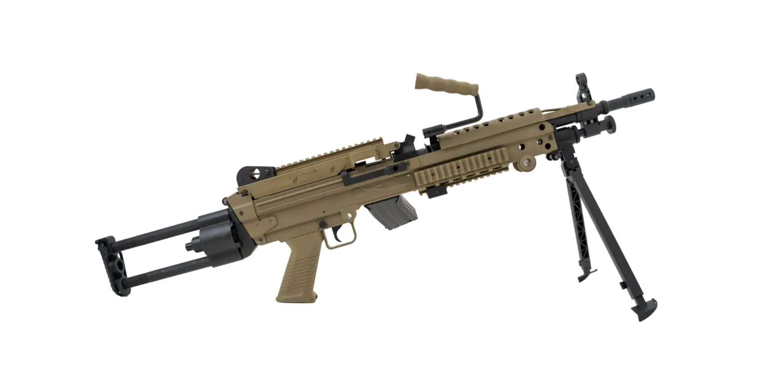 FN Herstal M249 Para, LMG, AEG, Electronic Trigger, Full Nylon fiber, Tan 2