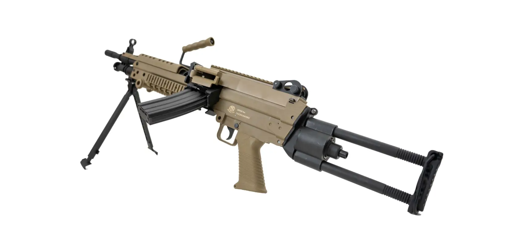 FN Herstal M249 Para, LMG, AEG, Electronic Trigger, Full Nylon fiber, Tan 4