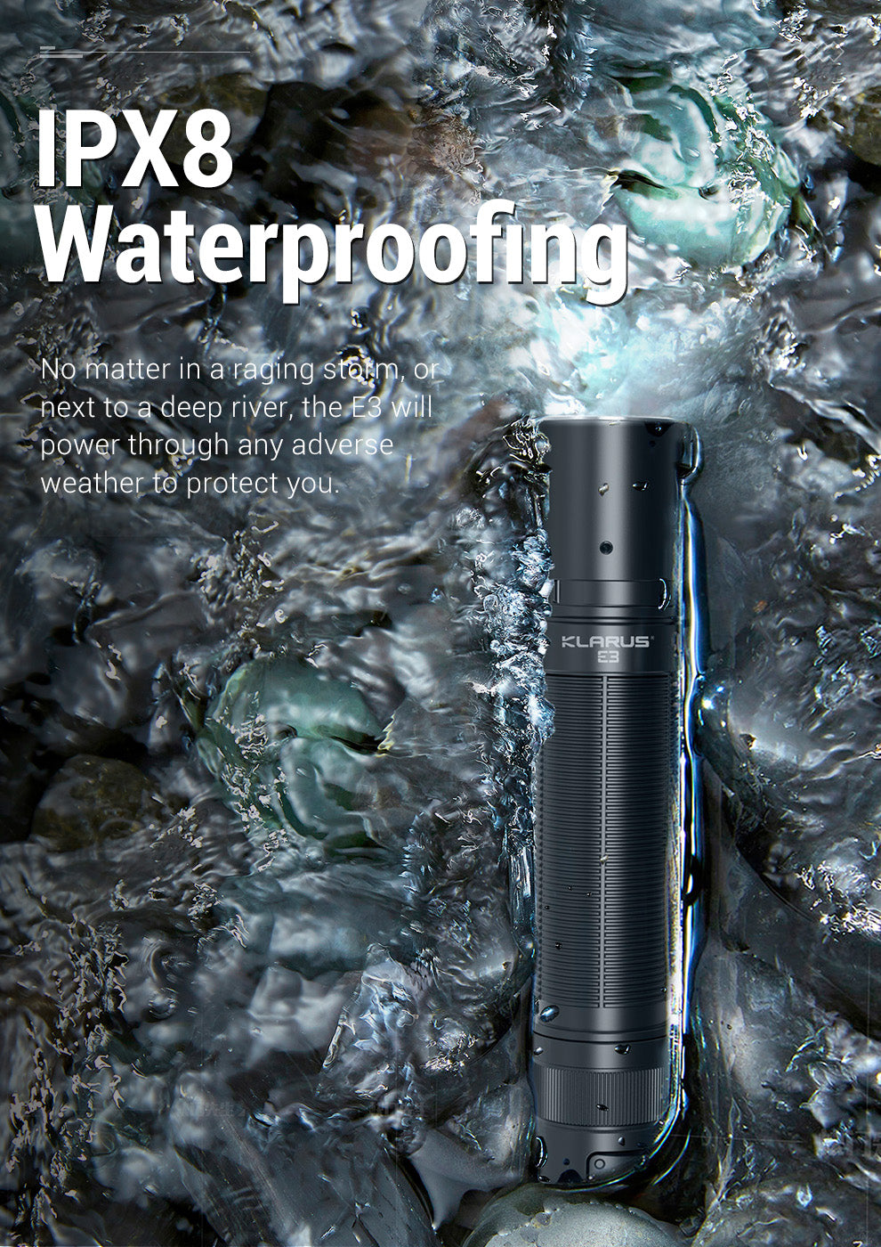 Klarus Outdoor High Performance Flashlight, E3, 2200 lumens 7