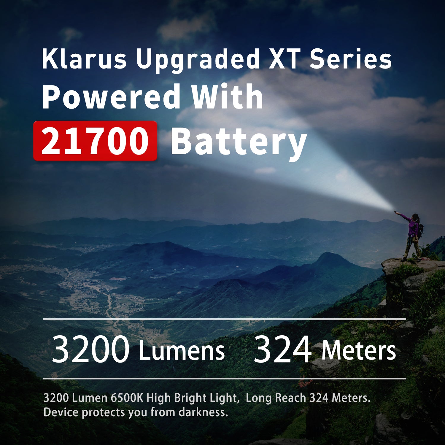 Klarus Compact Powerful Tactical Flashlight lygte, XT21C, 3200 lumens 4