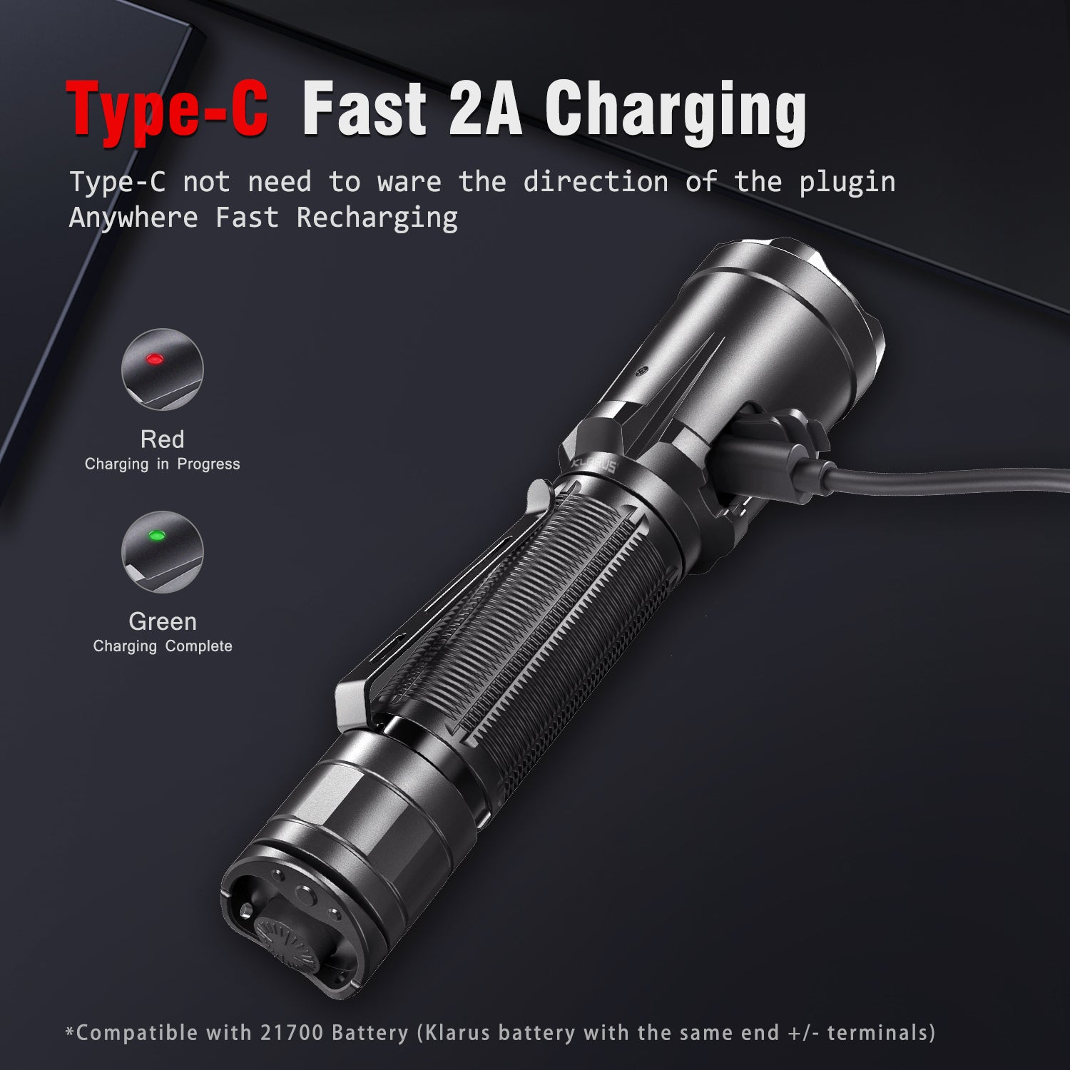 Klarus Compact Powerful Tactical Flashlight lygte, XT21C, 3200 lumens 7