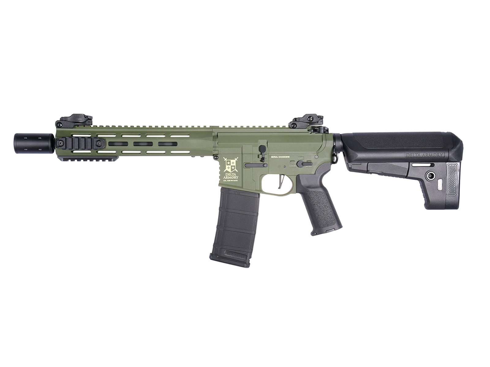 Delta Armory - M4 AR15 M-LOK 10" SilentOps Charlie, SportLine, Oliven
