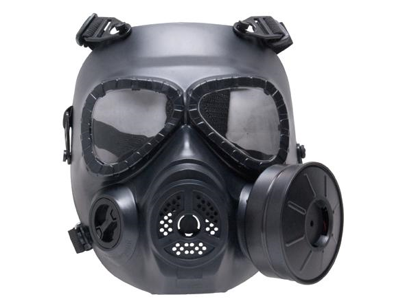 Gasmaske med ventilator (kræver batterier, Sort. 1