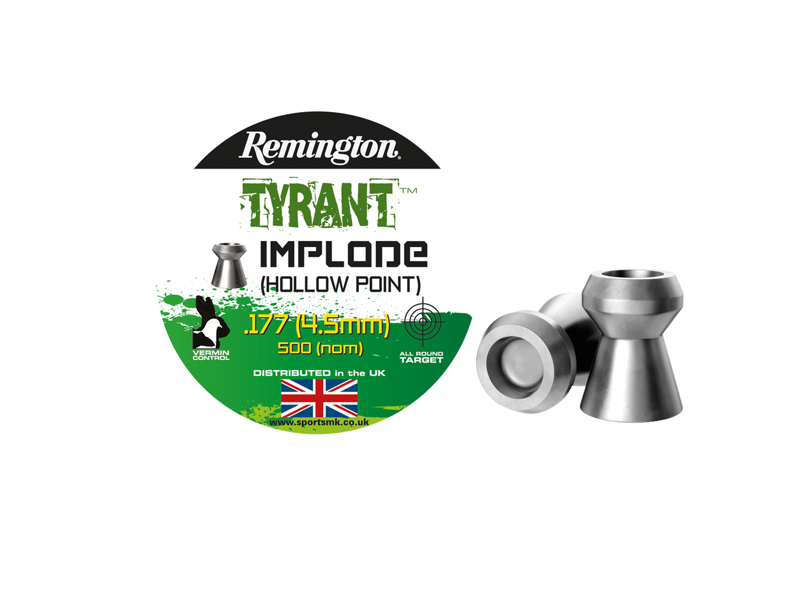 Remington Tyrant Implode Hollow Point Pellets 500 stk. 4,5mm(Cal.177)