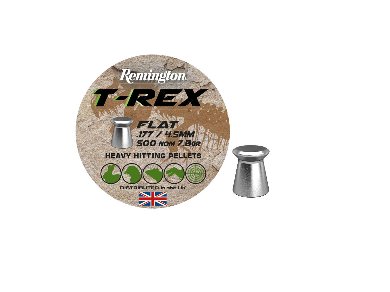 Remington T-Rex Flat Pellets 500 stk. 4,5mm(Cal.177)