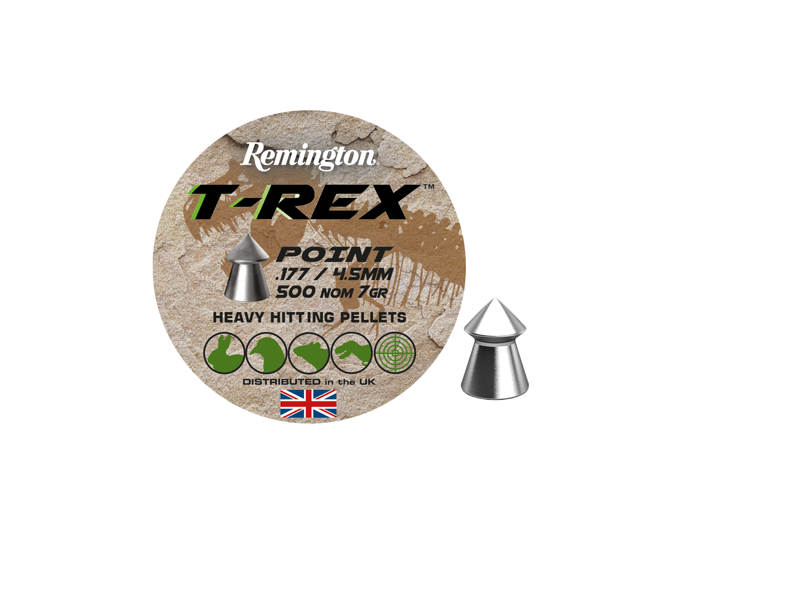 Remington T-Rex Point Pellets 500 stk. 4,5mm(Cal.177)