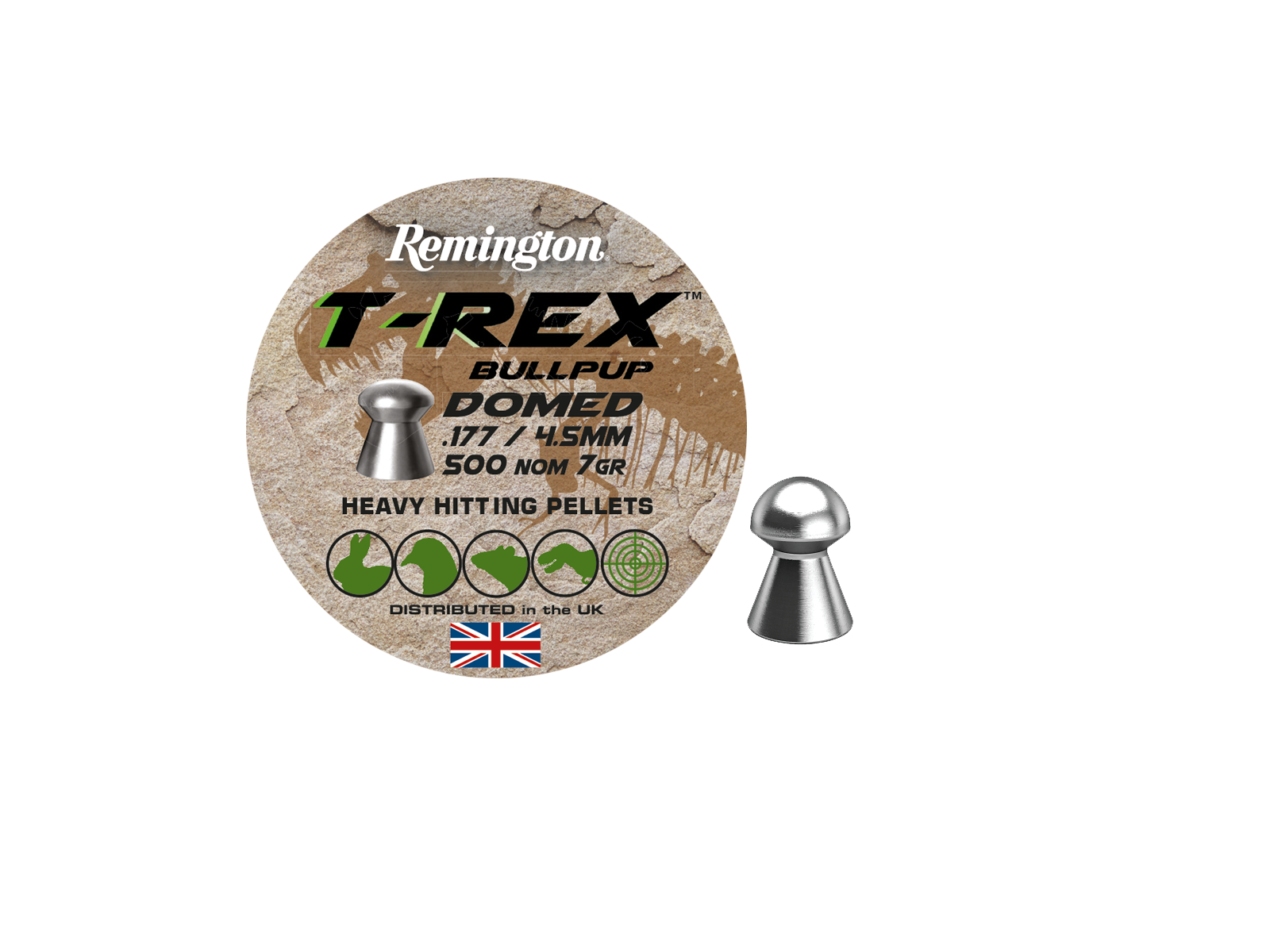 Remington T-Rex Bullpup Dome Pellets 500 stk. 4,5mm(Cal.177)