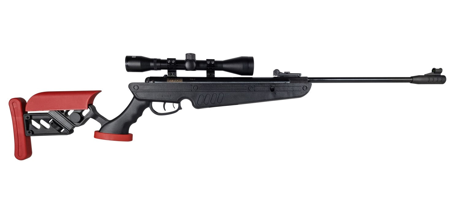 Swiss Arms - TG1 Nitrogen Sort/Rød, 4x32 kikkert, luftgevær, 4,5mm (Cal.177) 2