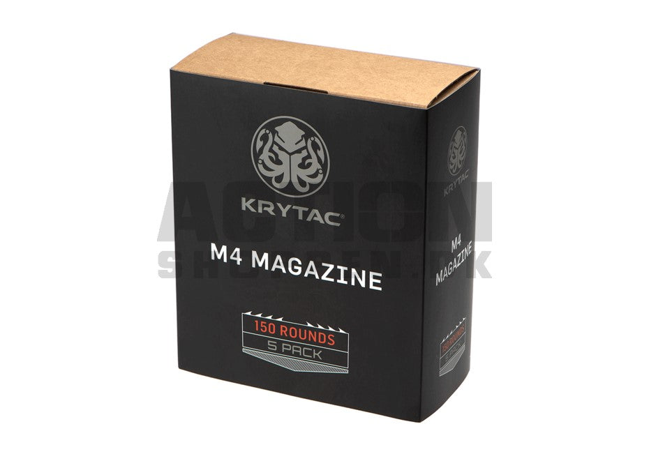 Krytac - M4/M15/16, 150 skuds magasin, 5 stk, Sort 4