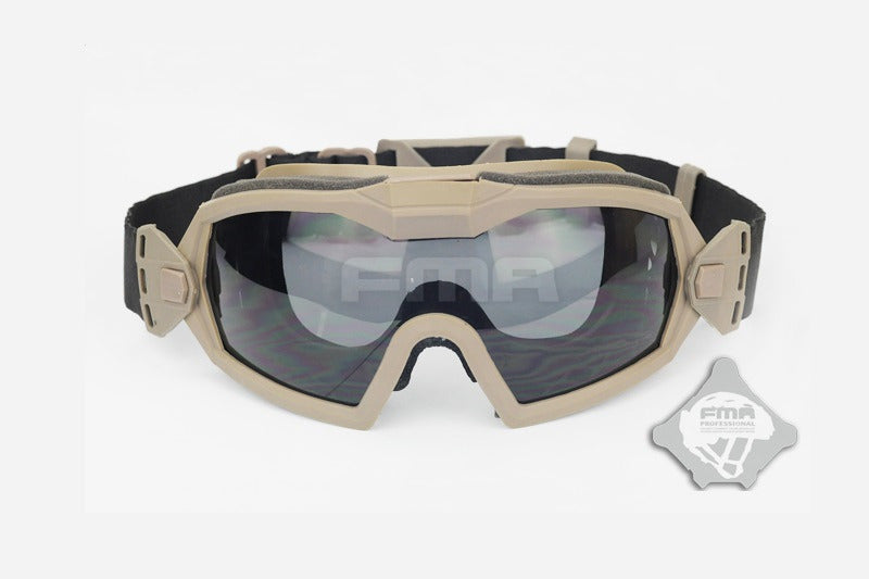 FMA - Sikkerhedsbrille anti-dug med Blæser, Tan 3