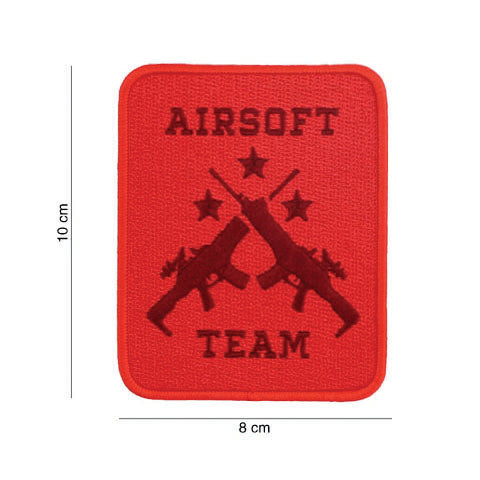 Patch - Emblem stof Airsoft team, Rød 1