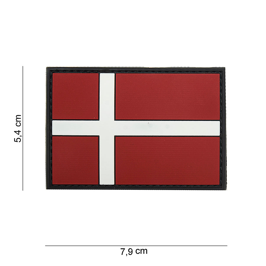 Patch - 3D PVC Dansk flag 1