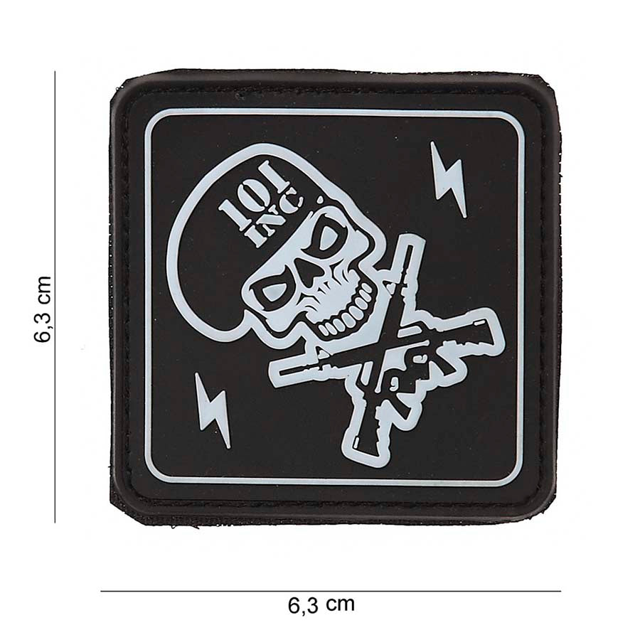 Patch - 3D PVC 101 INC skull / gun's 1