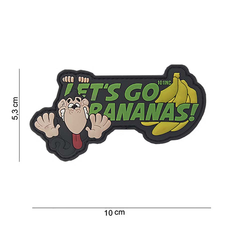 Patch - 3D PVC Let's go bananas geel 1