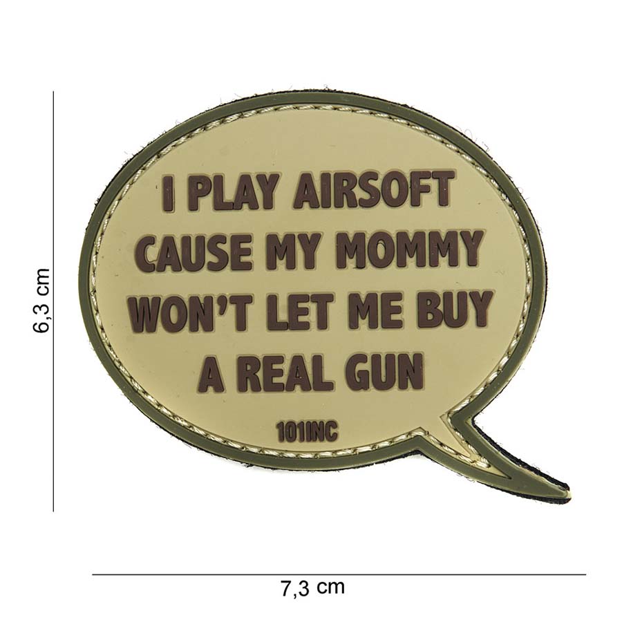 Patch - 3D PVC I play airsoft beige 1