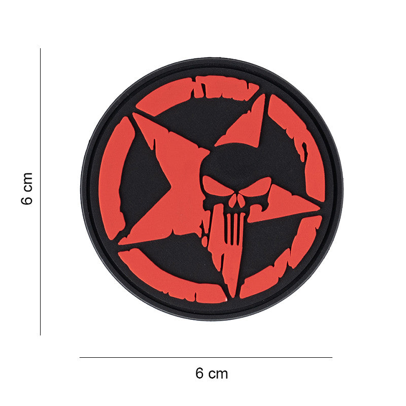 Patch - 3D PVC Punisher allied star red 1