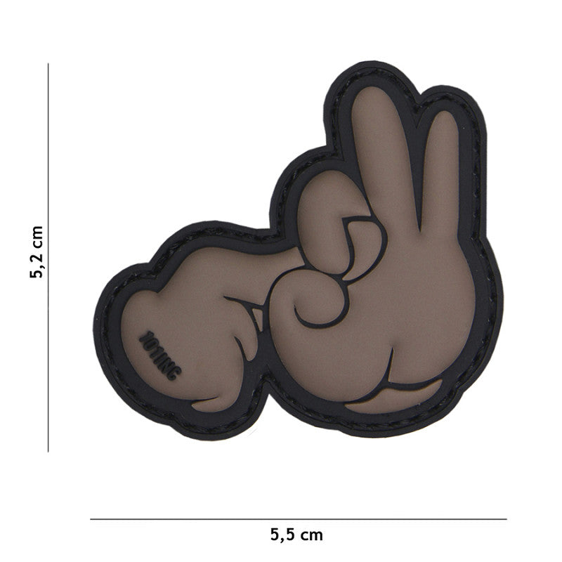 Patch - 3D PVC Fuck fingers grey 1