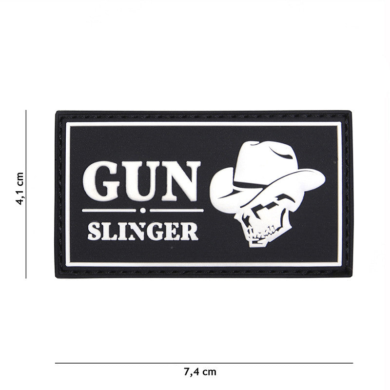 Patch - 3D PVC Gun slinger skull cowboy black 1