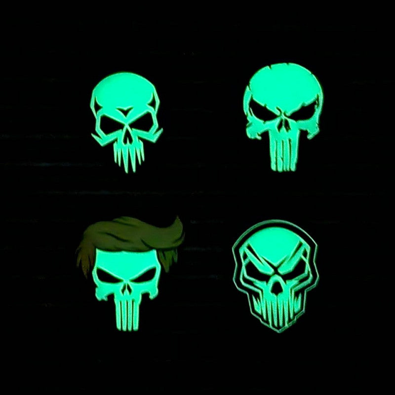 Patch - 3D PVC Punish skull yellow hair glow in dark 2