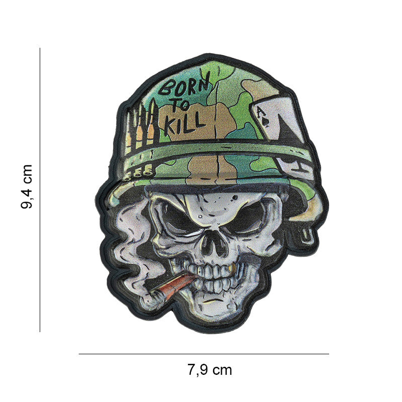 Patch - 3D PVC, UV Skull Vietnam ace