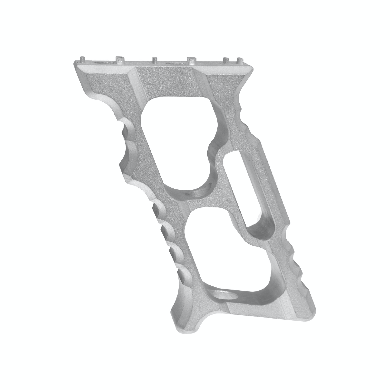 JJ airsoft TD Minivert Grip, M-LOK & keymod, Sølv 1