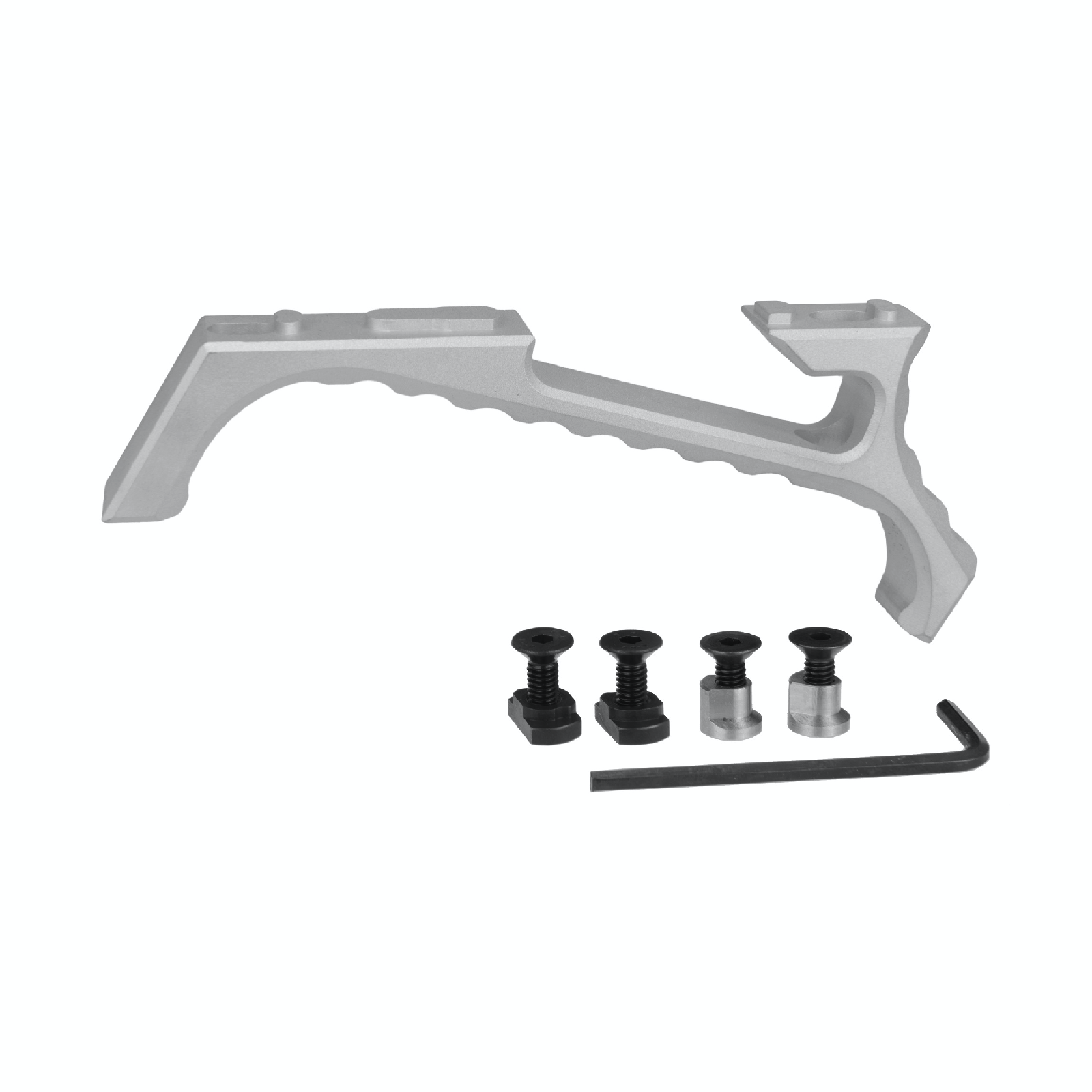 JJ airsoft VP23 Tactical Angled Grip, M-LOK & keymod, Sølv 2