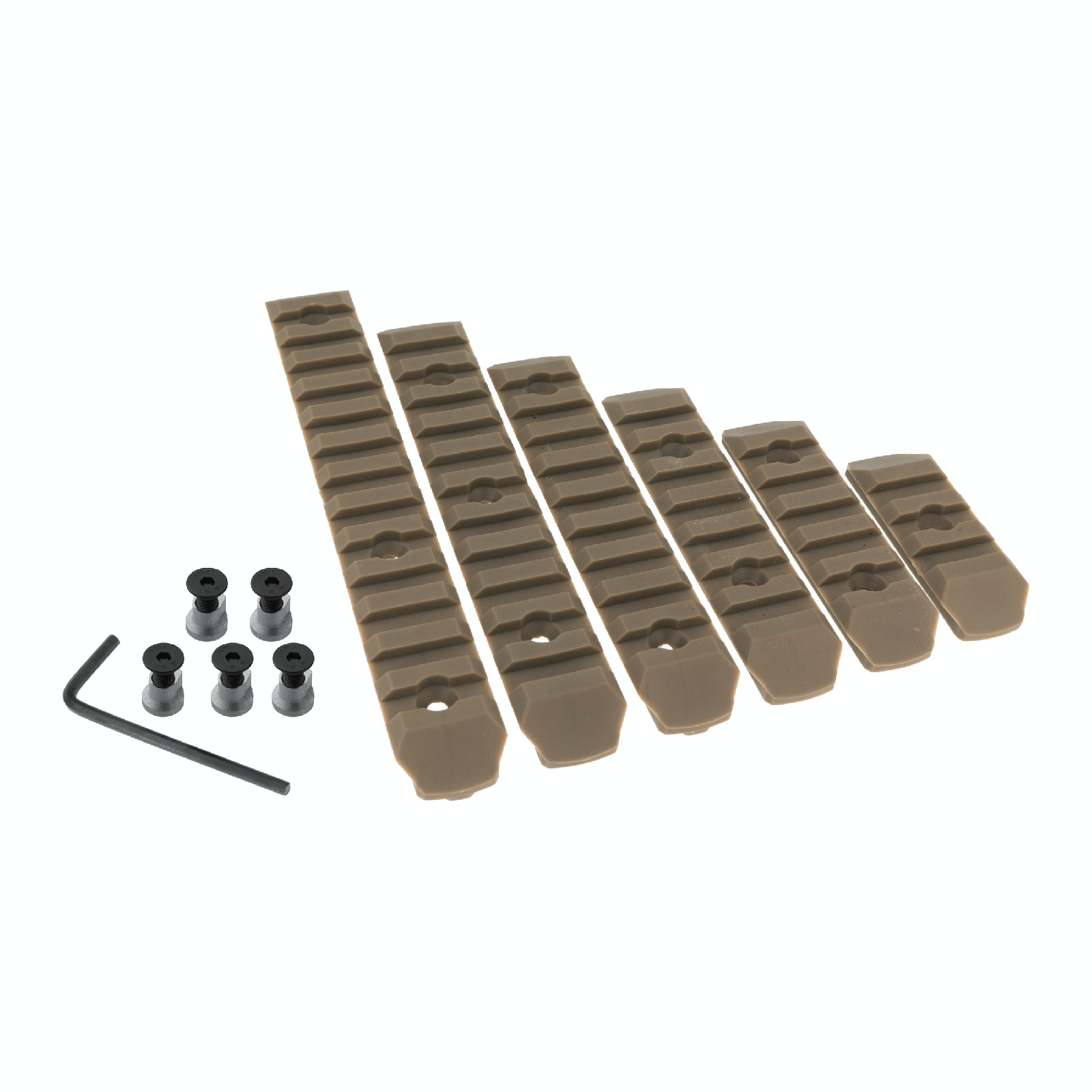 JJ airsoft Keymod Polymer Rail Set 6 stk, Tan 1
