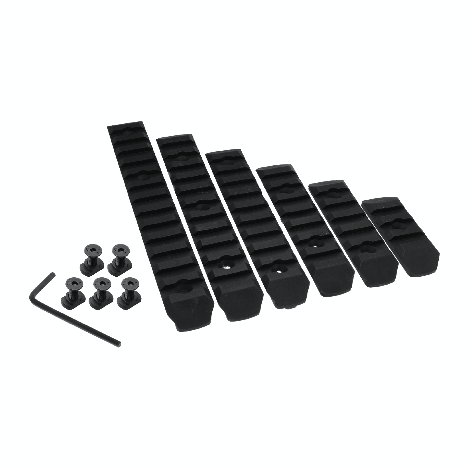 JJ airsoft M-LOK Polymer Rail Set 6 stk, Sort 1