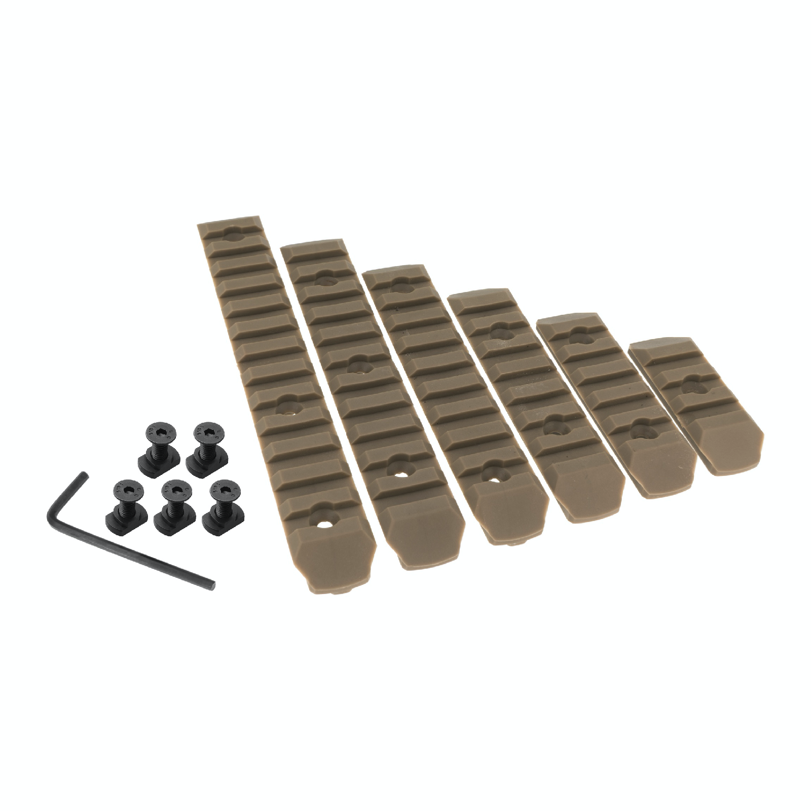 JJ airsoft M-LOK Polymer Rail Set 6 stk, Tan 1