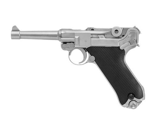 WE - P08 Full Metal, Sølv, GBB - Gas. 1