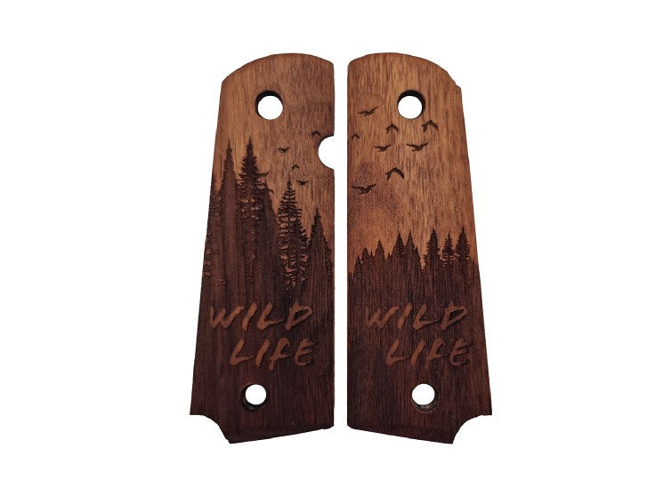 Grebsskaller til 1911 modeller, ægte valnøddetræ, Vilde Liv 1