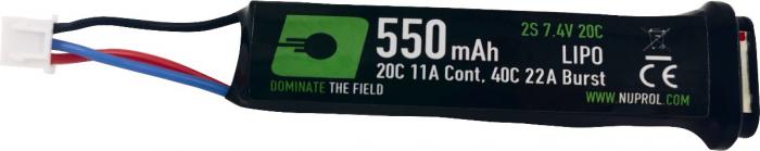 Li-Po 7,4V 550mAh, 20C, stang, Batteri 1