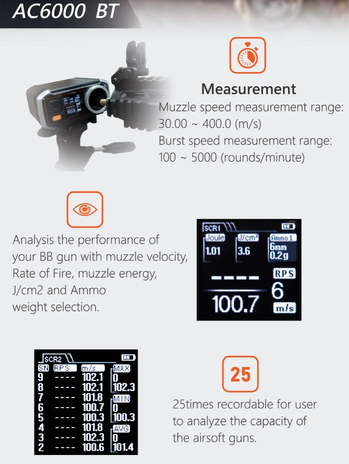 Acetech Chronograph AC6000 BT Bluetooth Version 2