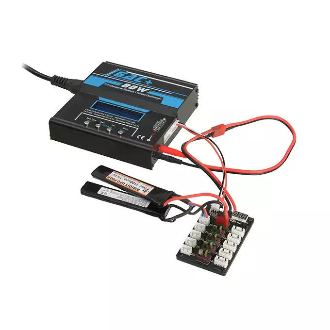 Adapterstik, opladning af op til 5 batterier 2