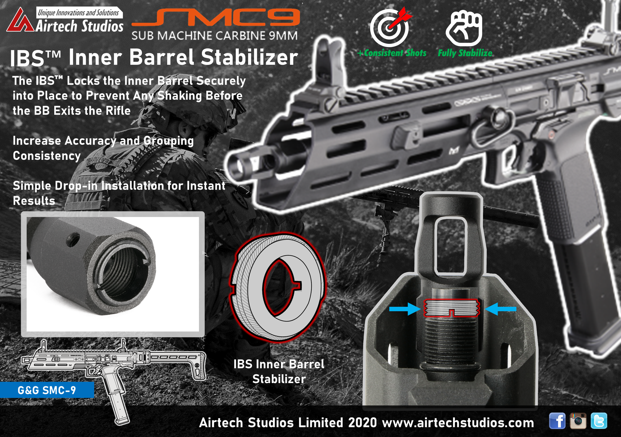 Airtech Studios -  G&G SMC-9 IBS inderløb Løbsstabilisator 1