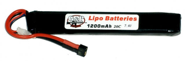 Li-Po 7,4V 1200mAh, 20C, stang, Batteri, Lille DEAN stik 1