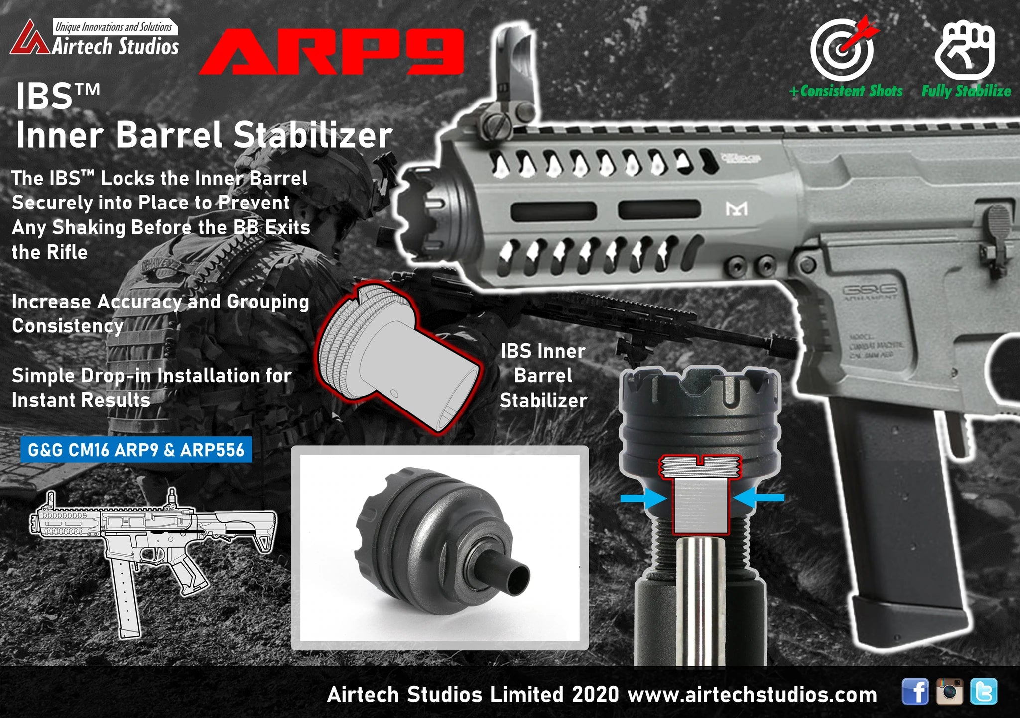 Airtech Studios -  G&G ARP9 & ARP556 IBS inderløb Løbsstabilisator 1